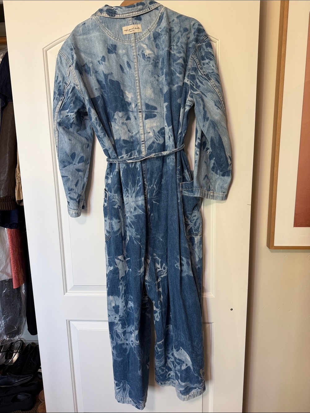 Rachel Comey Customized Blue Tie-Dye Denim Wrap Jumpsuit - Picture 5 of 7